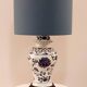 Lampe en porcelaine de Paris bleue et blanche peinte à la main, vers 1980