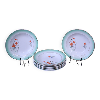 Set of 8 deep plates Sarreguemines "Barèges"