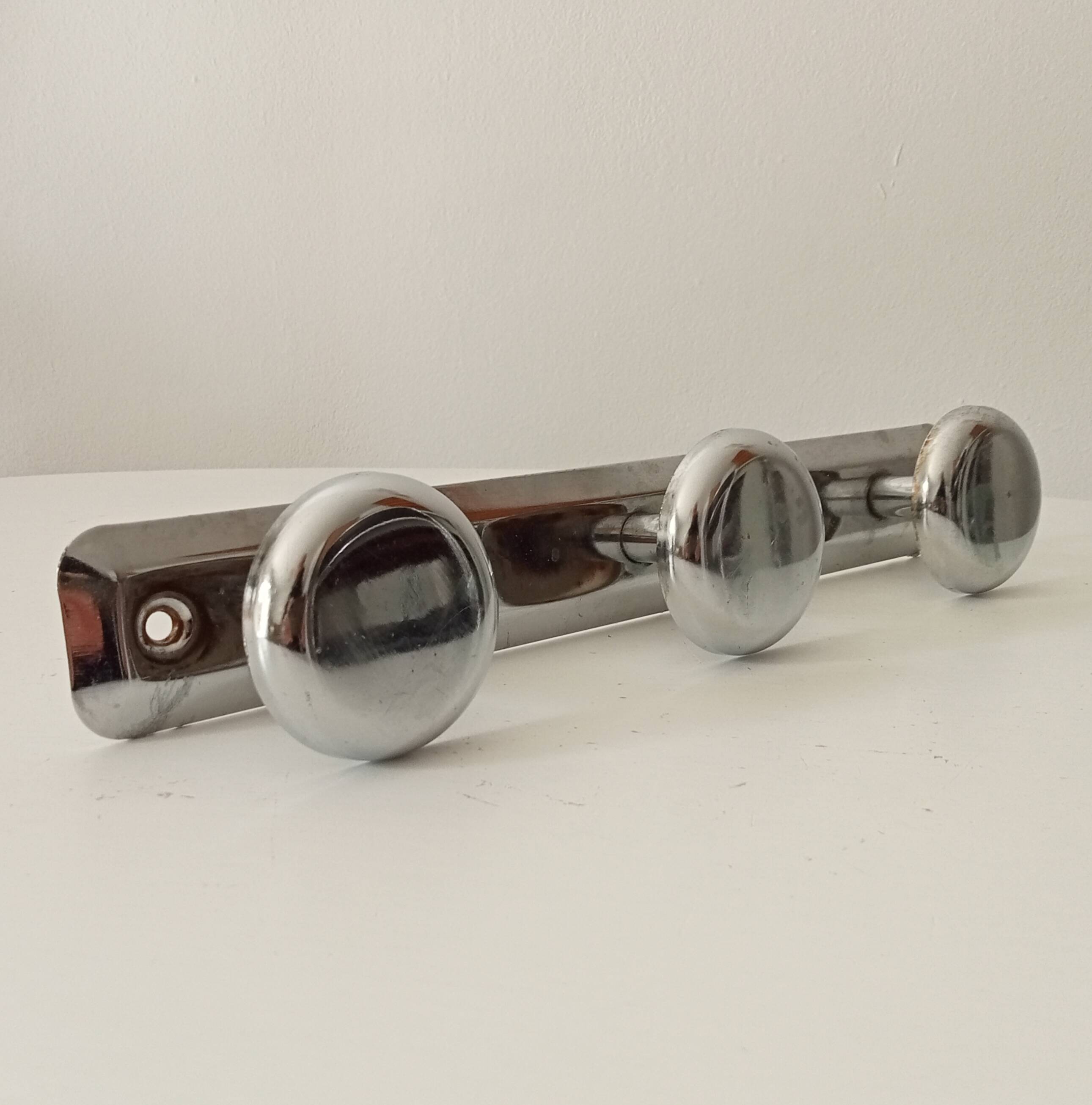 Vintage chrome wall coat rack