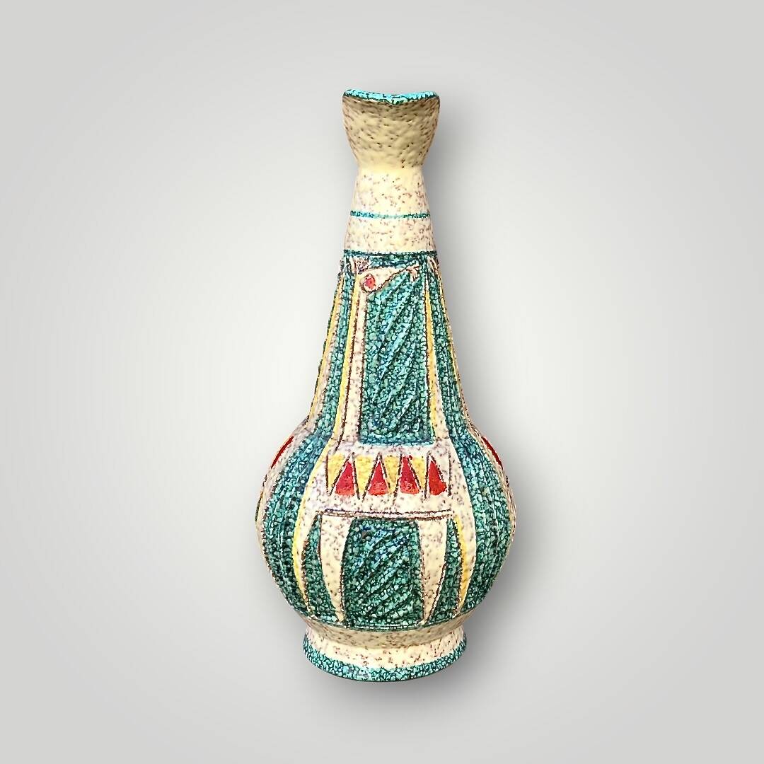 Pichet/vase vintage en céramique émaillée – estampillé Italy 63/69
