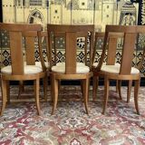 Suite de 6 chaises gondoles de style Empire