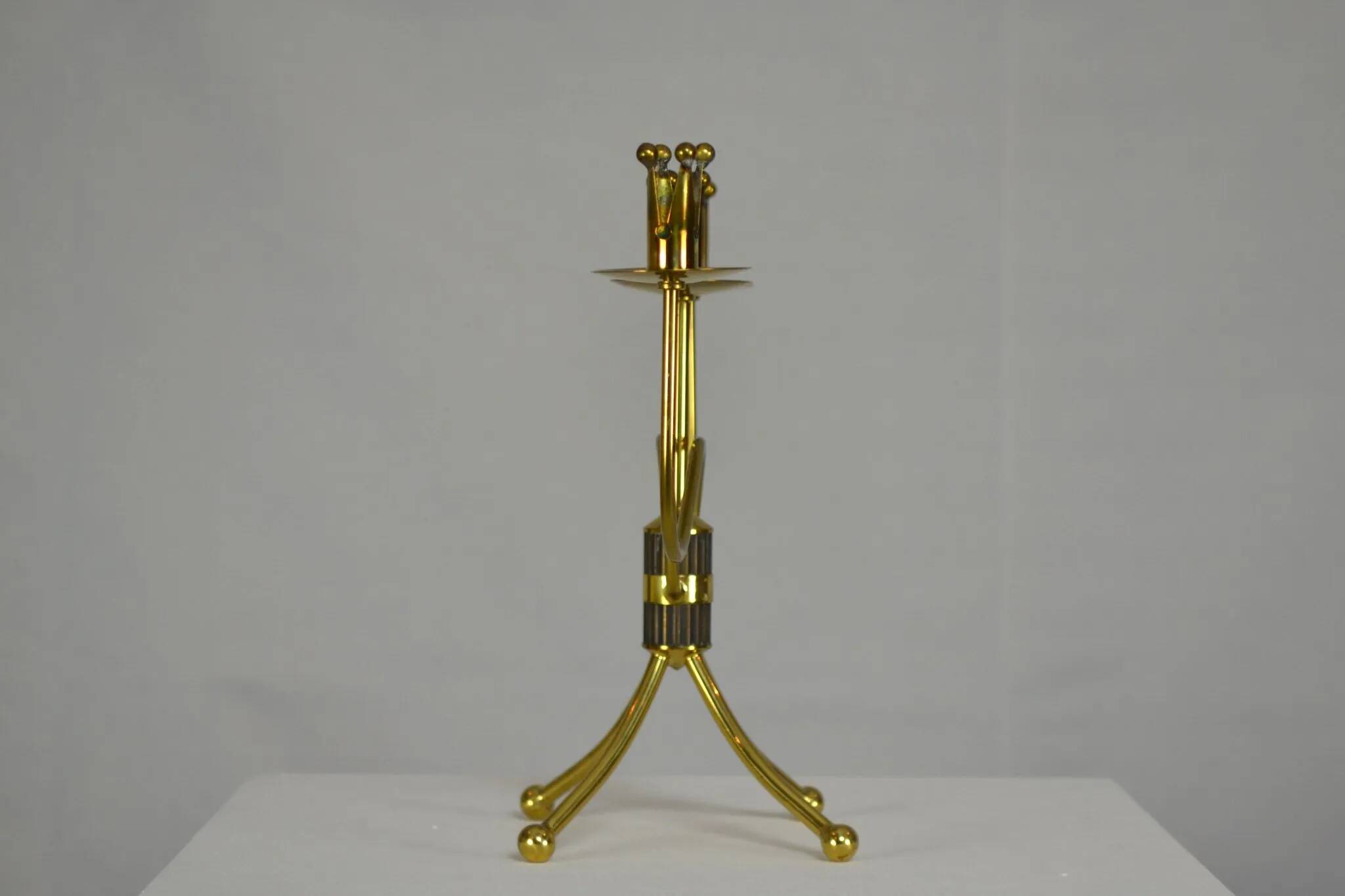 Brass candelabra by Gunnar Ander for Ystad-Metall , Sweden 1950s