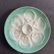 Niderviller sea-green earthenware oyster plates, set of 10 + dish
