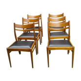 Ensemble de 6 chaises vintage en frêne