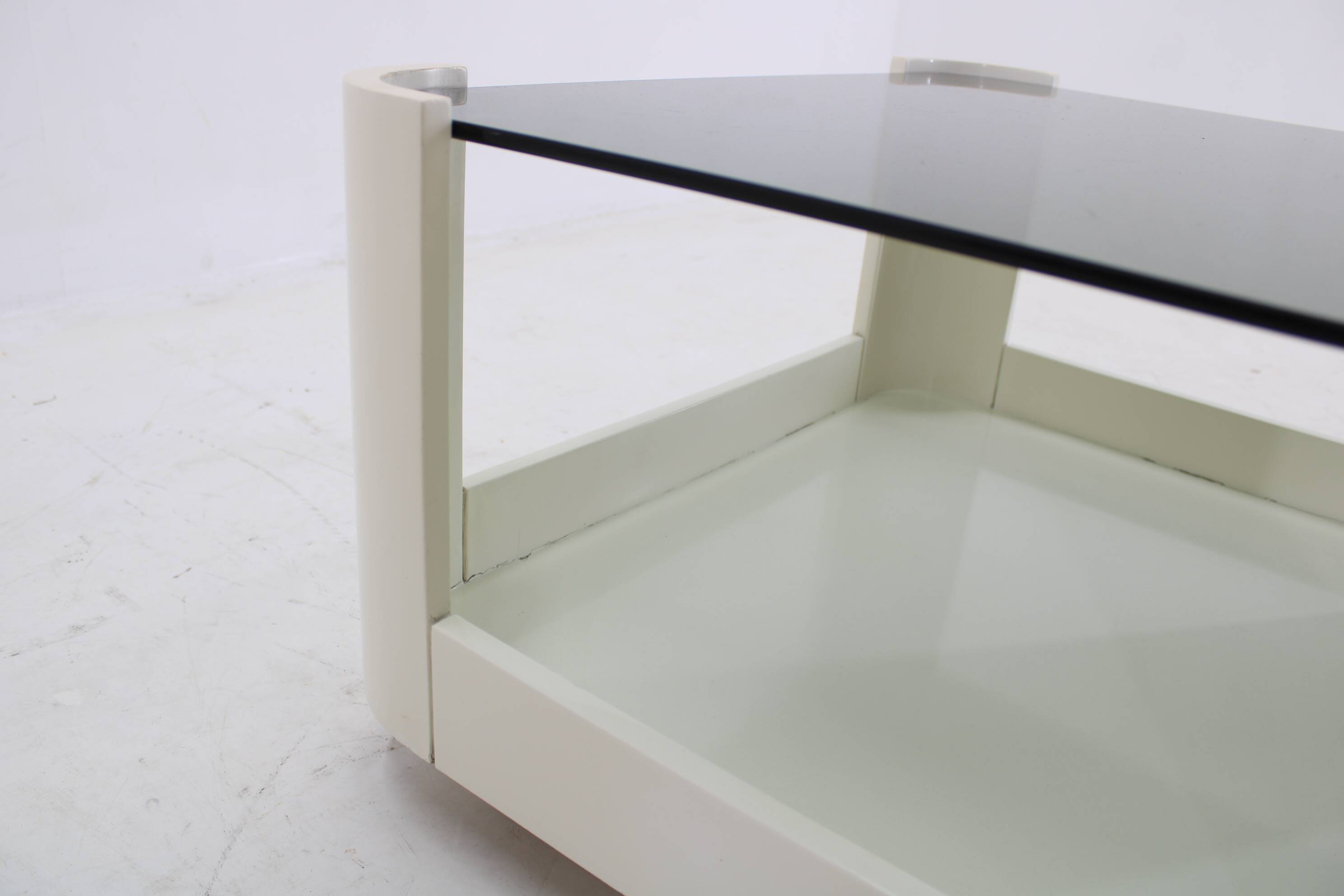 1970s Italian Square Glass Coffee Table