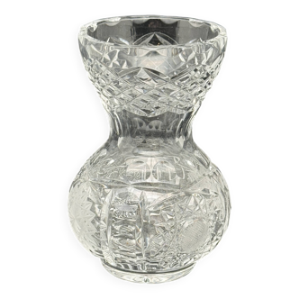 Petit vase en verre travaillé ciselé