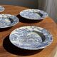 Lot de 5 assiettes anglaises bleues D23