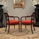 Maurice Hirch, Pair Of Stamped Mahogany Armchairs, 20th Century