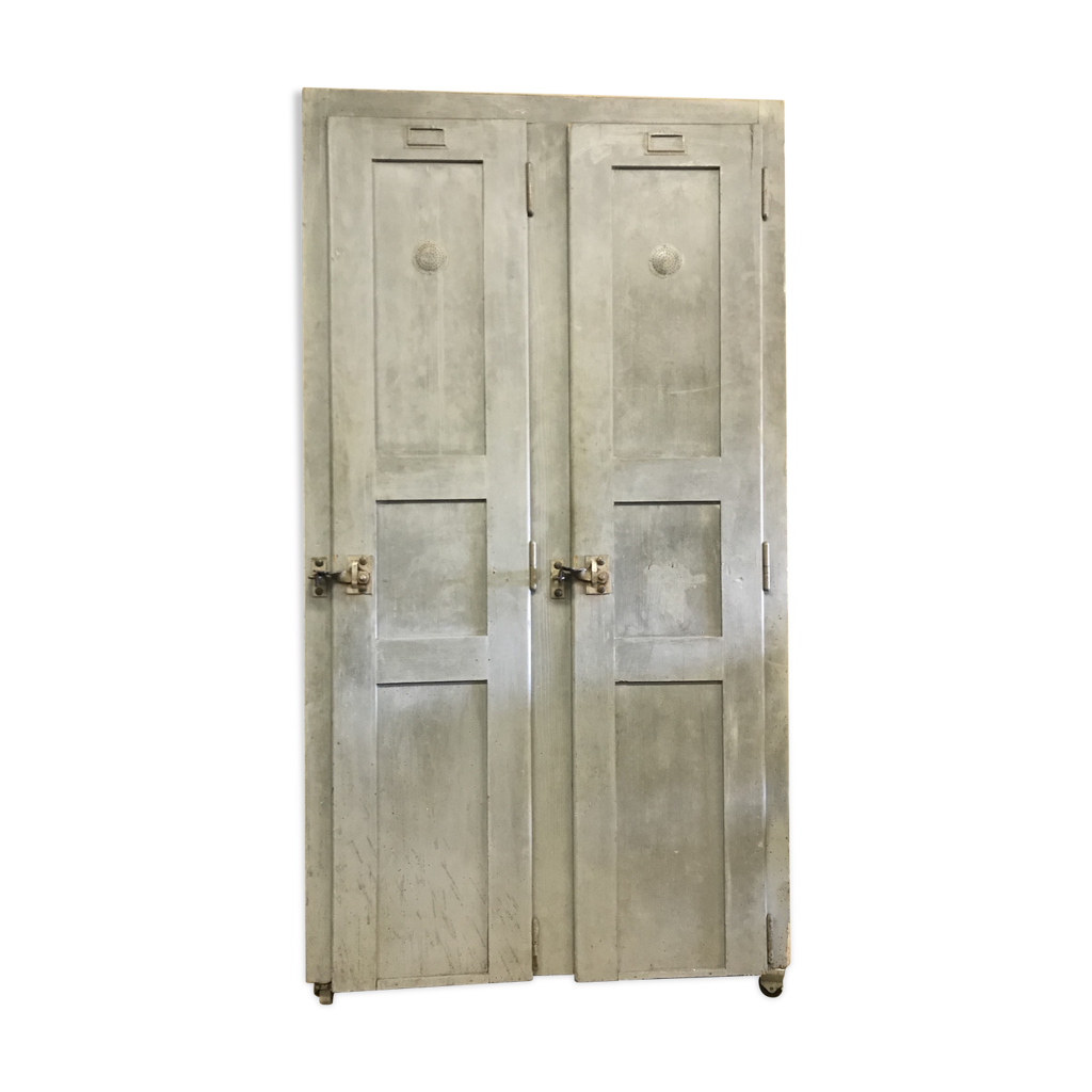 Armoire vestiaire vintage double en bois penderie et étagère Selency