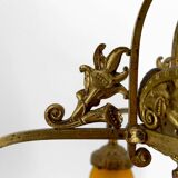 Gilded bronze and blown glass paste chandelier, Muller Frères, Art Deco