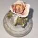 Pichet décoratif vintage en céramique italienne à décor floral en relief