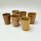 Set of 6 Digouin tumblers in beige brown stoneware