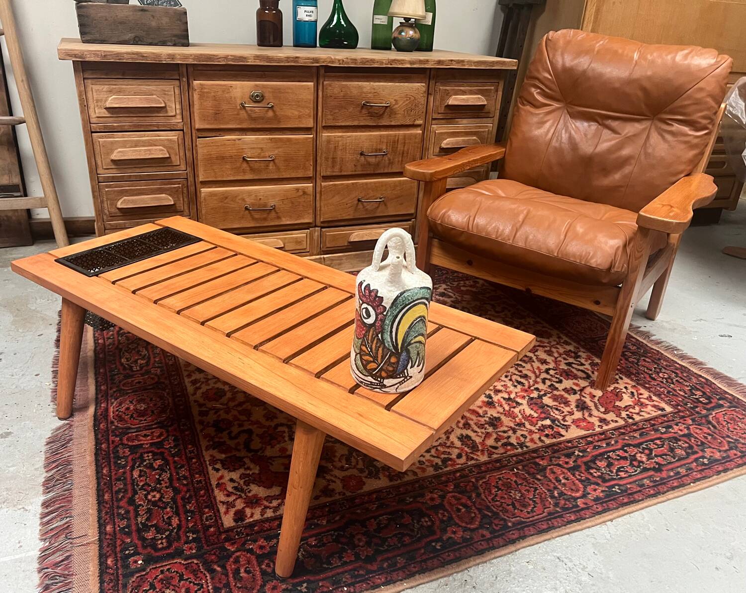 Pine armchair from the 1970s chalet