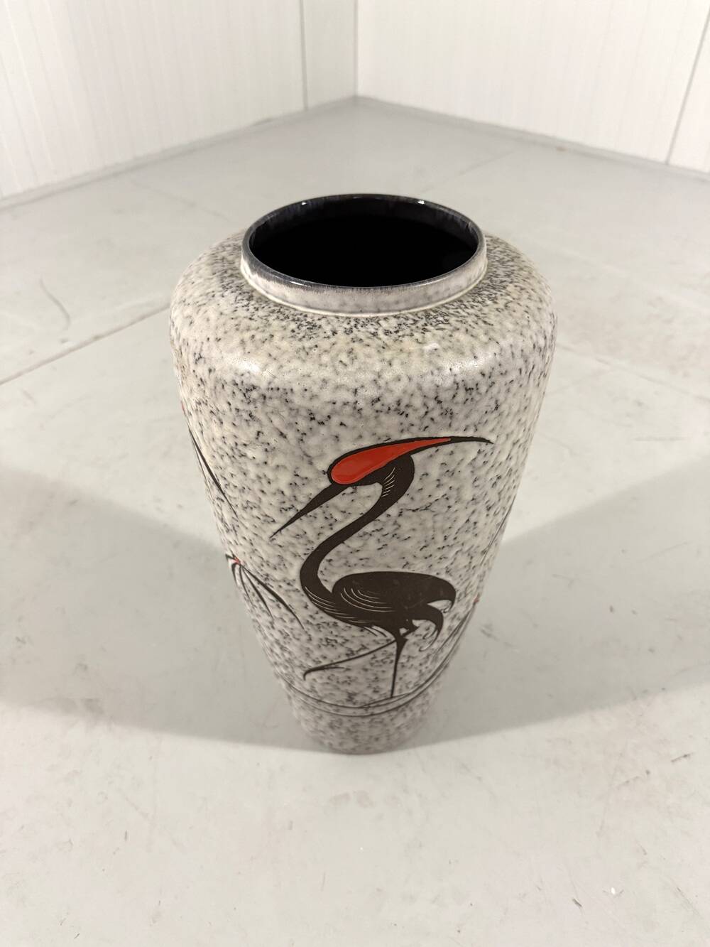 West-Germany pottery vase crane floor vase 1960’s