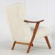 Armchair cream white doodle 'Almere' - unique upholstery - vintage design