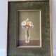 Still life oil on panel vase with immortelles