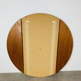Scandinavian round triptych mirror, teak frame, 1960s.