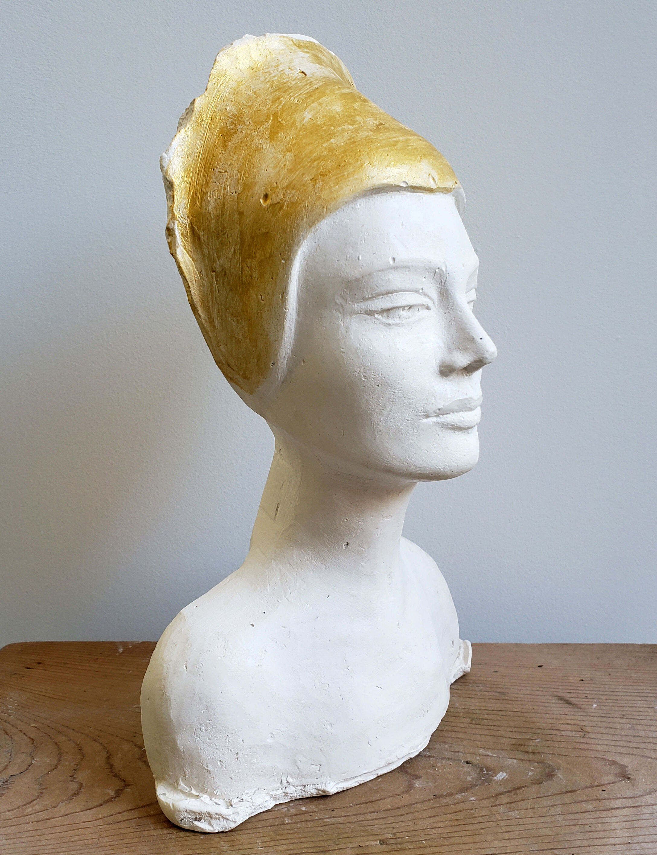 Plaster bust of a woman