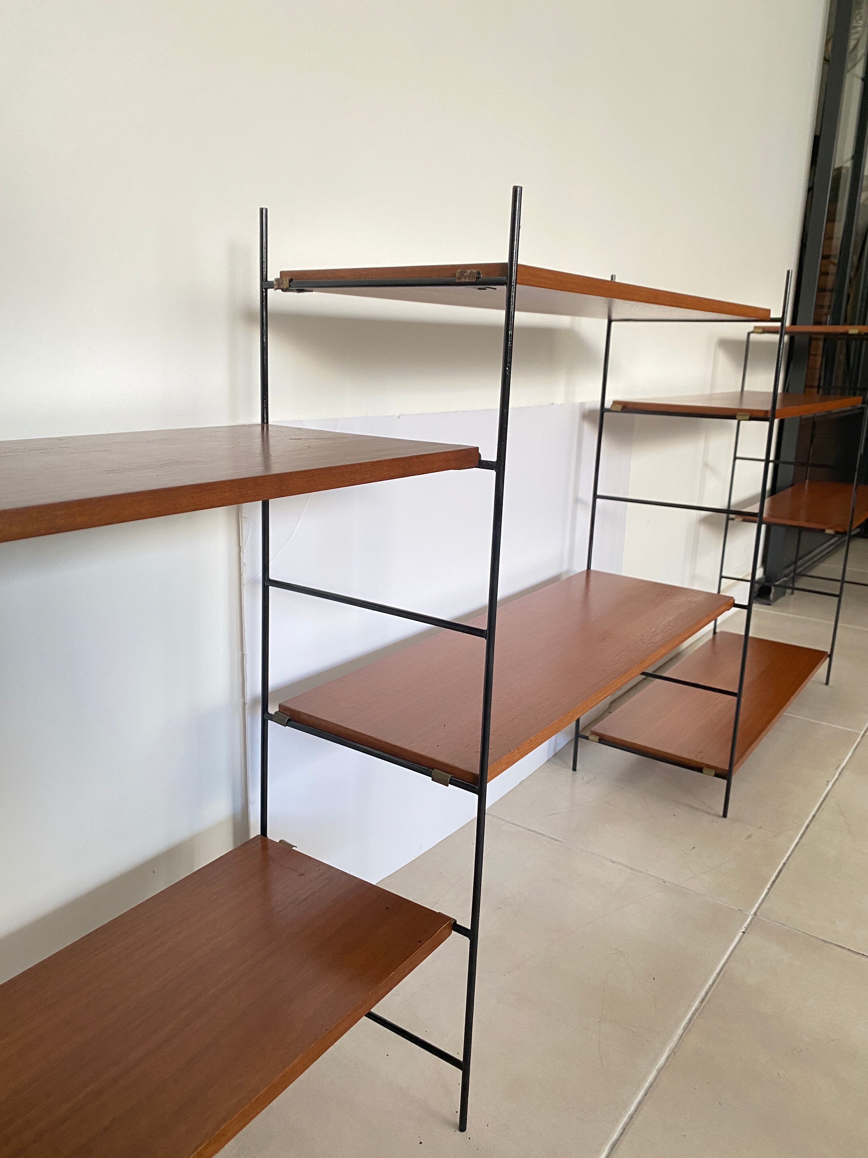 Vintage wooden string shelves