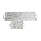 Set of two rectangular glass dishes
