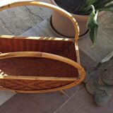 Large vintage rattan/bamboo magazine  rack Italian