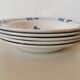 set of 5 Creil et Montereau soup plates, blue flower pattern