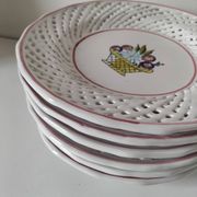 6 assiettes à dessert ajourées Portugal
