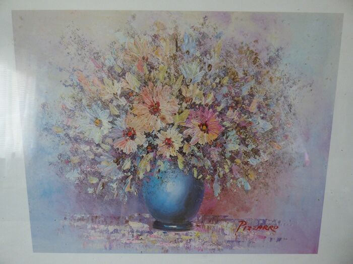 Frame in marbled gilded wood with glass 57.50 x 42.50 cm