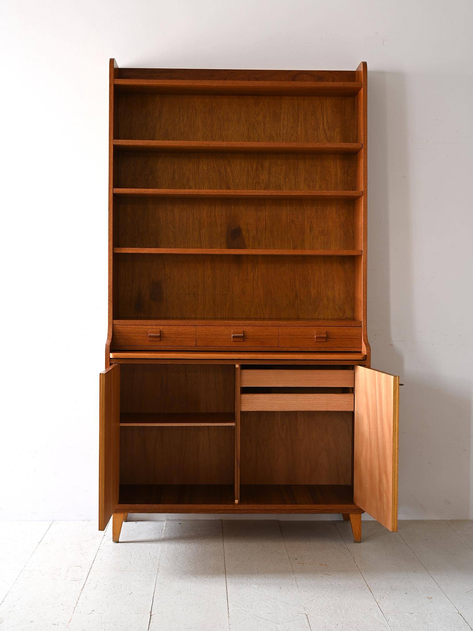 Vintage bookcase with pull-out desk