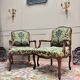 Pair of Louis XV Style Walnut Armchairs, 19th Century