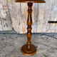 Antique Turned Wood Side Table + Stone Base Vintage Plant Stand