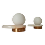 Pair of modern wall sconces Onyx and Opaline