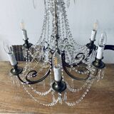 Chandelier with crystal and bronze tassels