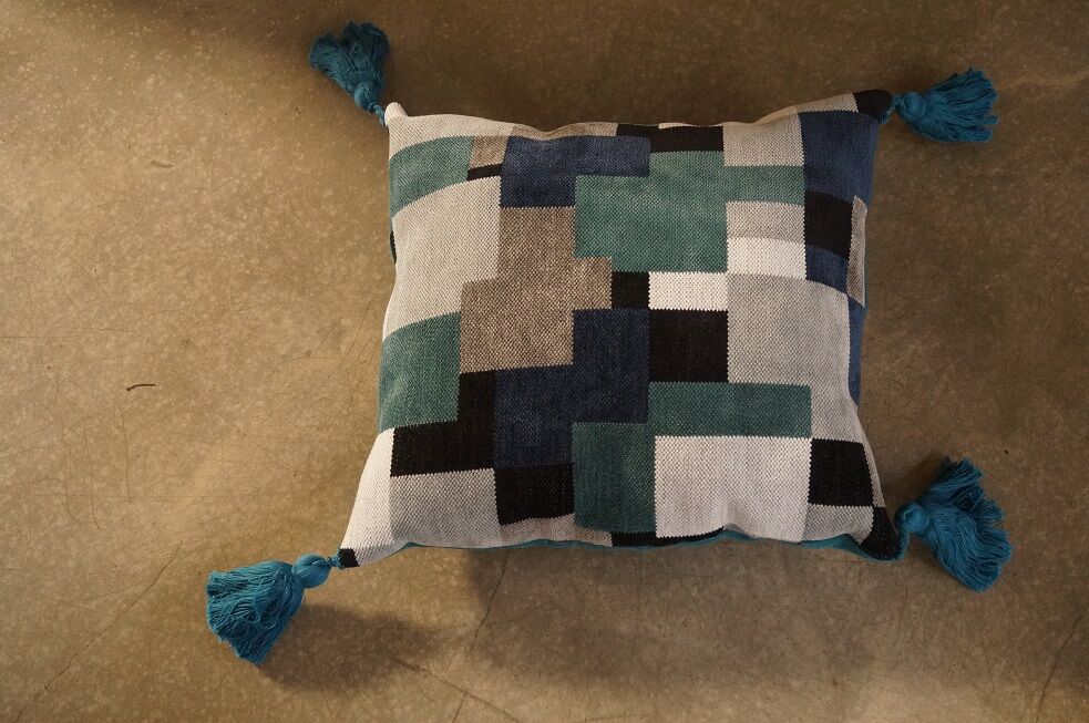 Blue cube cushion