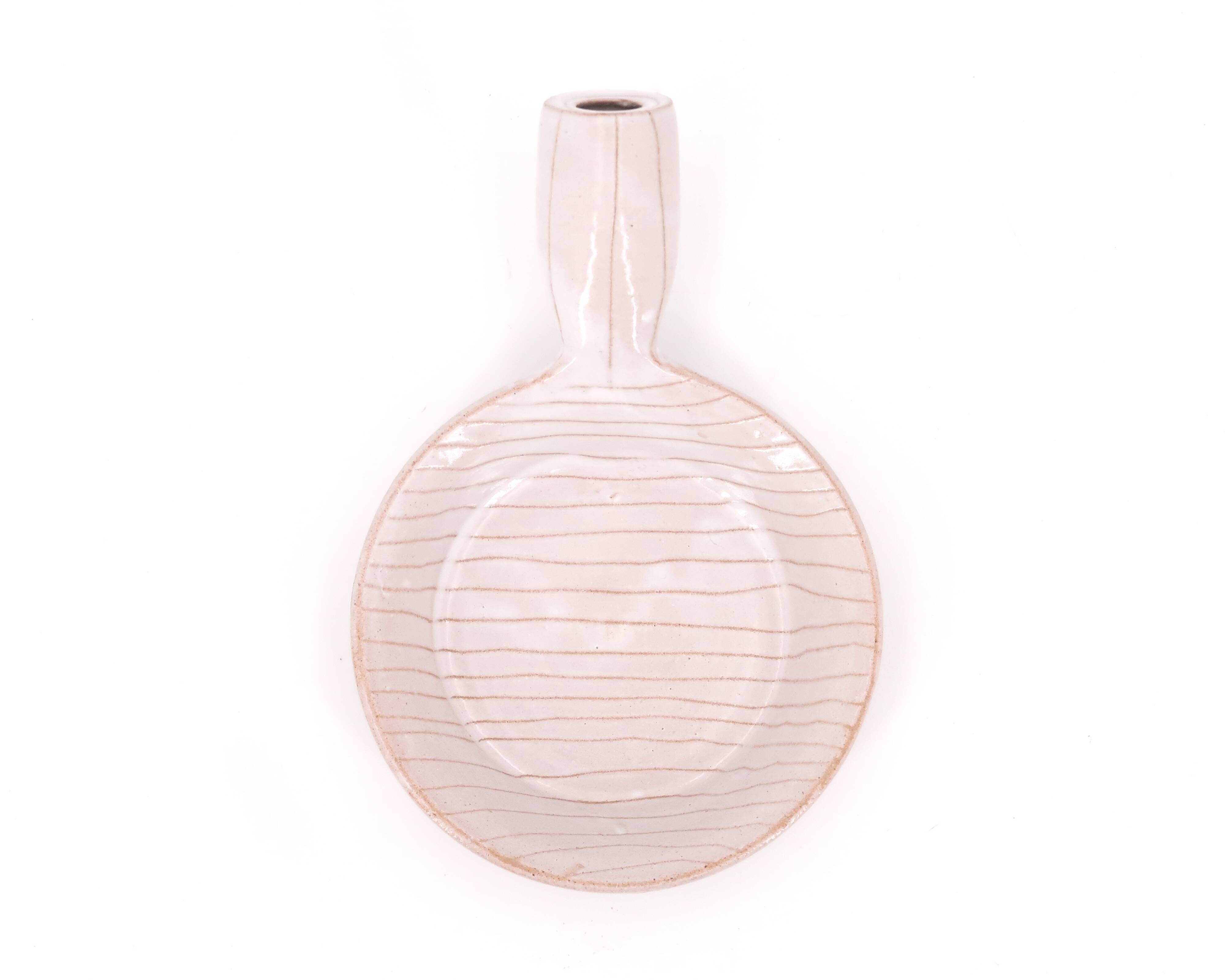 White striped bowl by Robert Picault, Vallauris