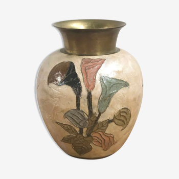 Art Deco brass vase