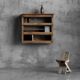 Rustic art populaire wall-mounted shelf, France, 19th century