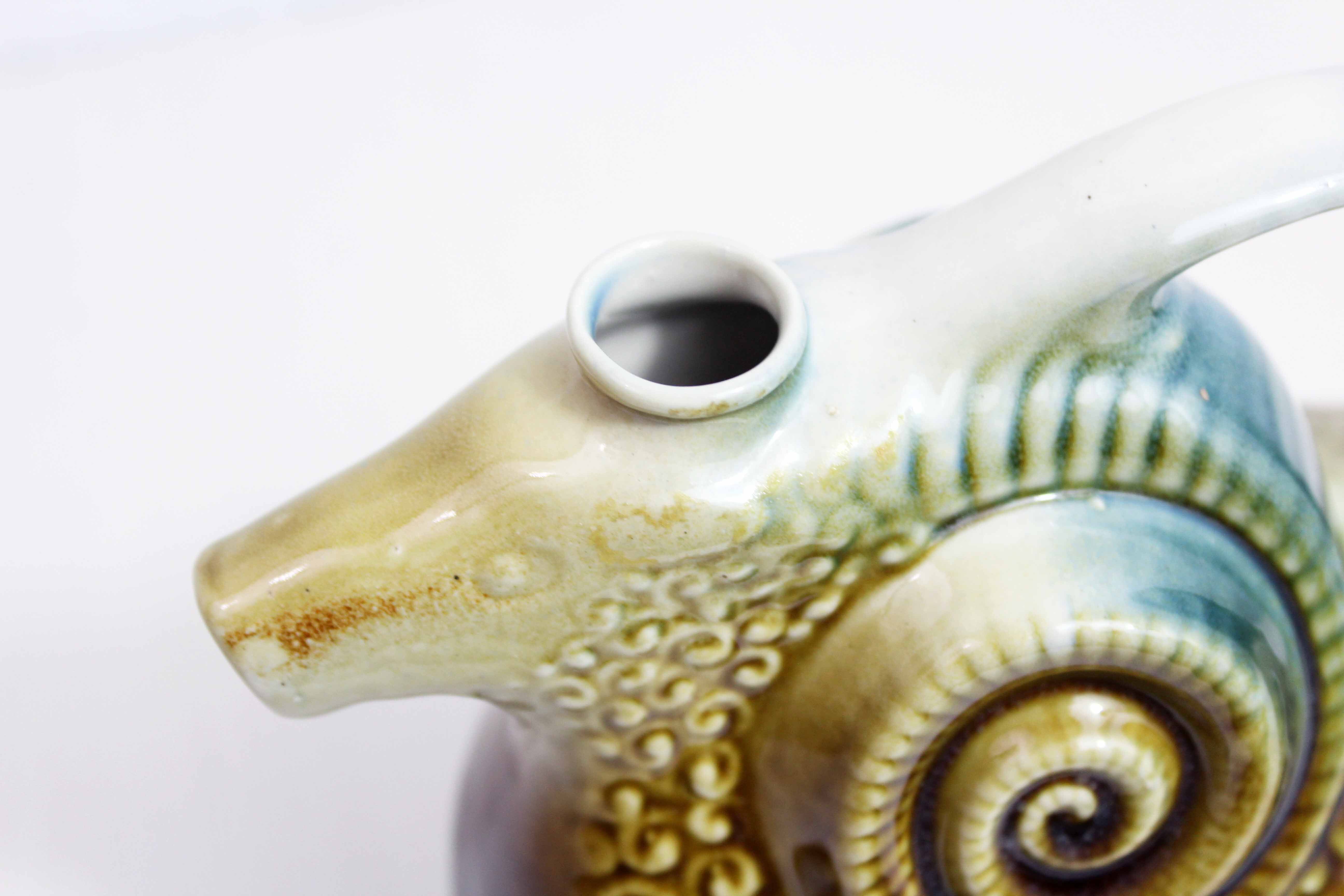 Zoomorphic pitcher "ram" ceramic