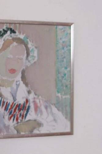Swedish Oil on Panel “Portrait of Woman” by Rune Persson Vintage& Framed 31×30cm