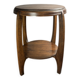Dutch art deco Amsterdam school oak side table, 1930s