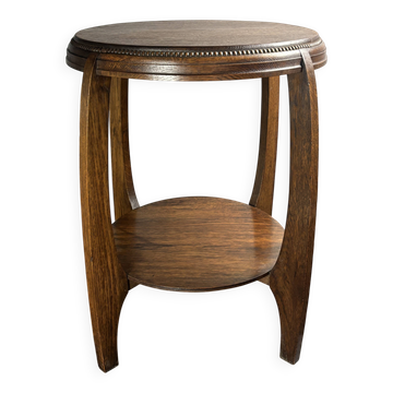 Dutch art deco Amsterdam school oak side table, 1930s