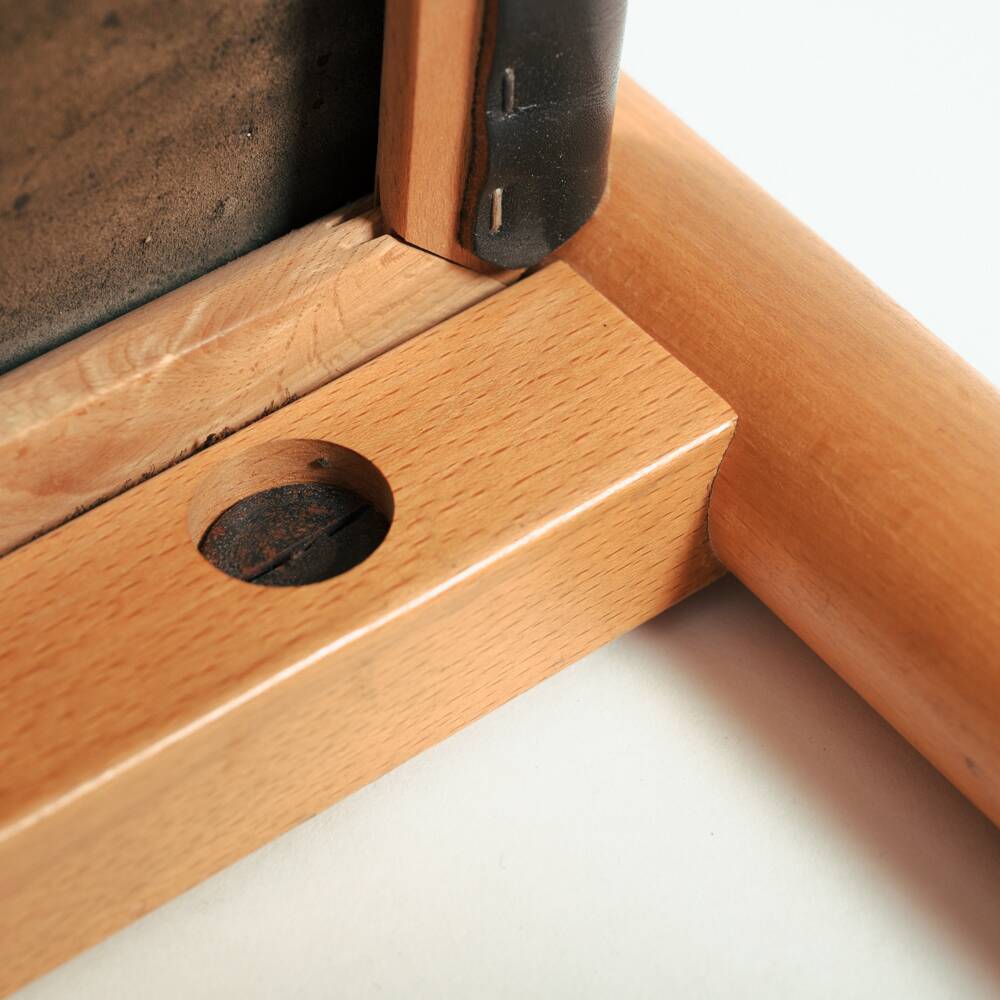 Ibisco hideleather beech stick chairs, Italy 1970, set of 2