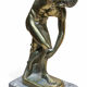 Discobole Metame, sculpture de style Art déco à patine bronze sur socl