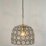 Iron and clear glass pendant from Limburg, Germany, 1960s.