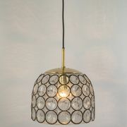 Iron and clear glass pendant from Limburg, Germany, 1960s.