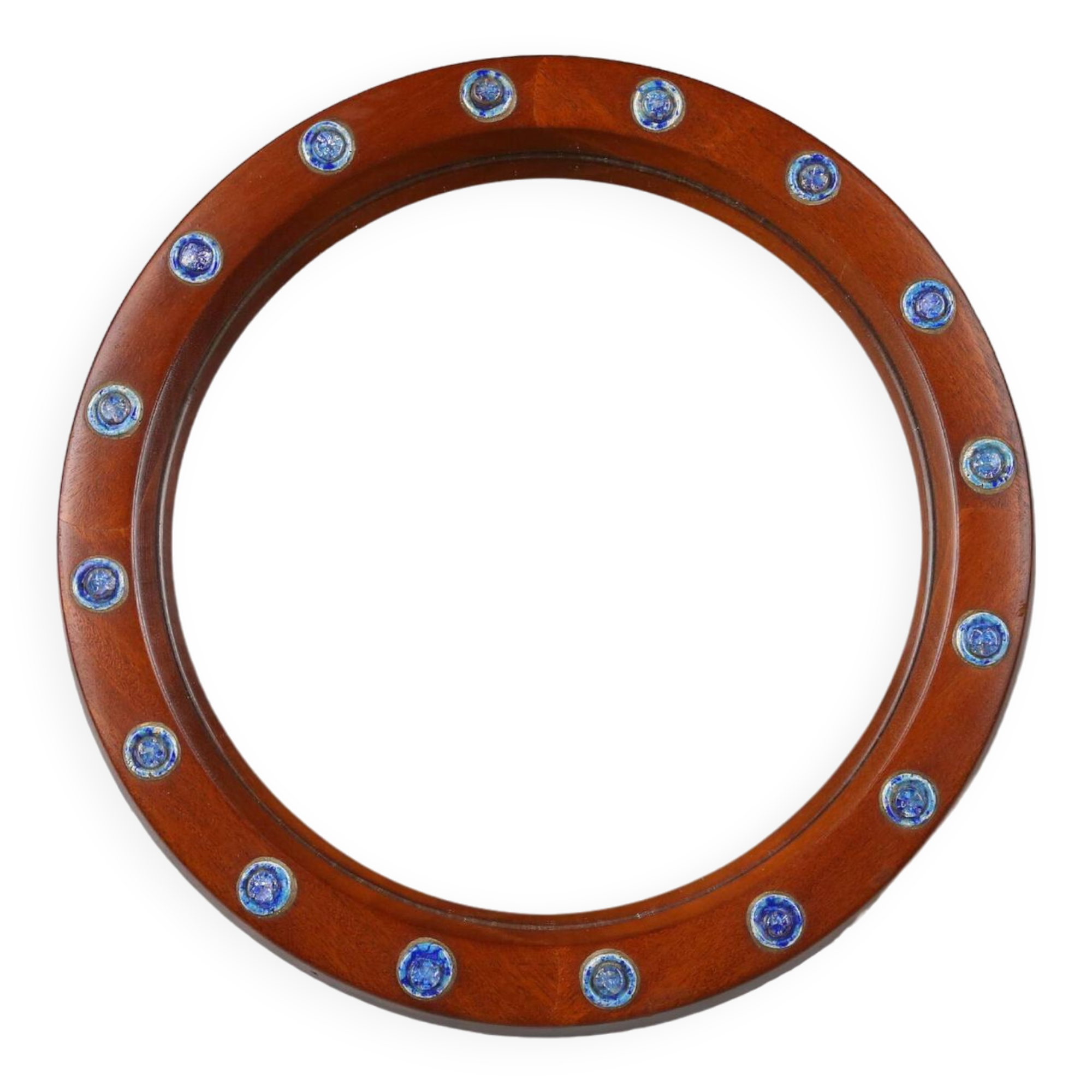 French carved wooden mirror with elegant lined frame, 1950s