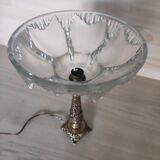 Chiseled bronze foot lamp, ezan glass basin art deco style