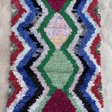 Moroccan carpet Boucherouite colored - 89 x 172 cm