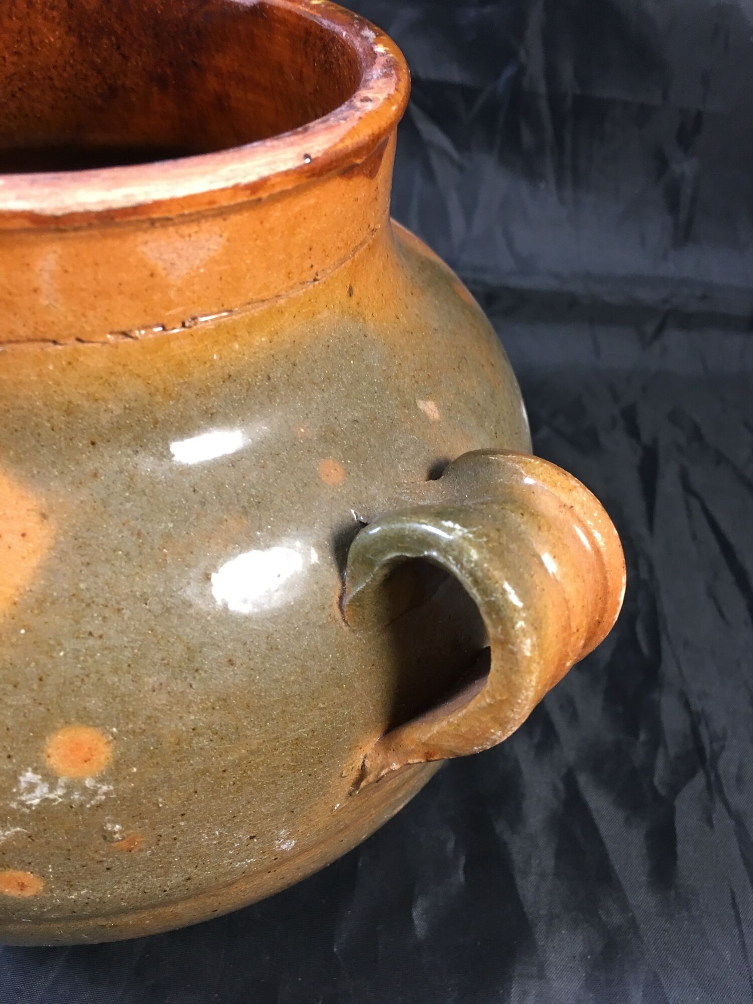 Old daubière Foucard Jourdan Vallauris glazed terracotta Provencal pottery