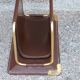 Letter holder in Havana leather and gold metal Longchamp from the 70s
